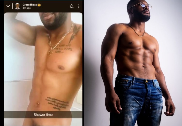 (Photos) BBNaija Cross Shares a Nak3d video of himself on Snapchat